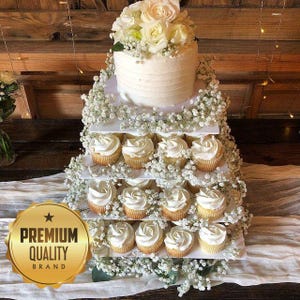 Multi Tier Acrylic Square Cake Stand for Weddings & Celebrations (Bespoke Styles/Shapes/Colours Made)