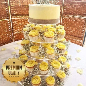 Multi Tier Acrylic Round Cake Stand for Weddings & Celebrations (Bespoke Sizes, Styles/Shapes/Colours Made)