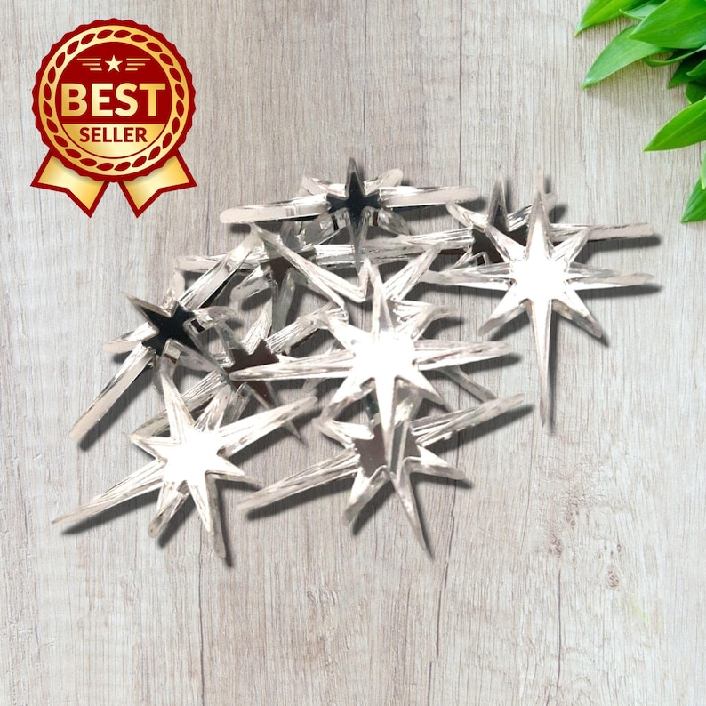 Estrellas navideñas acrílicas: manualidades, bisutería y adornos imagen 1