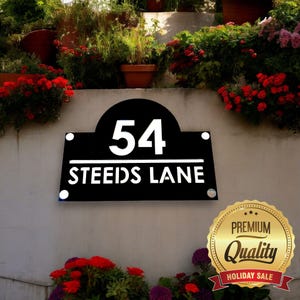 Rounded Top Rectangular House Name Sign - Many Colour and Style Options (Bespoke Signs Made)