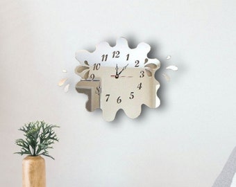 Splashes out of Splash Acrylic Clock – Many Colours Available (Bespoke Shapes and Sizes Made)