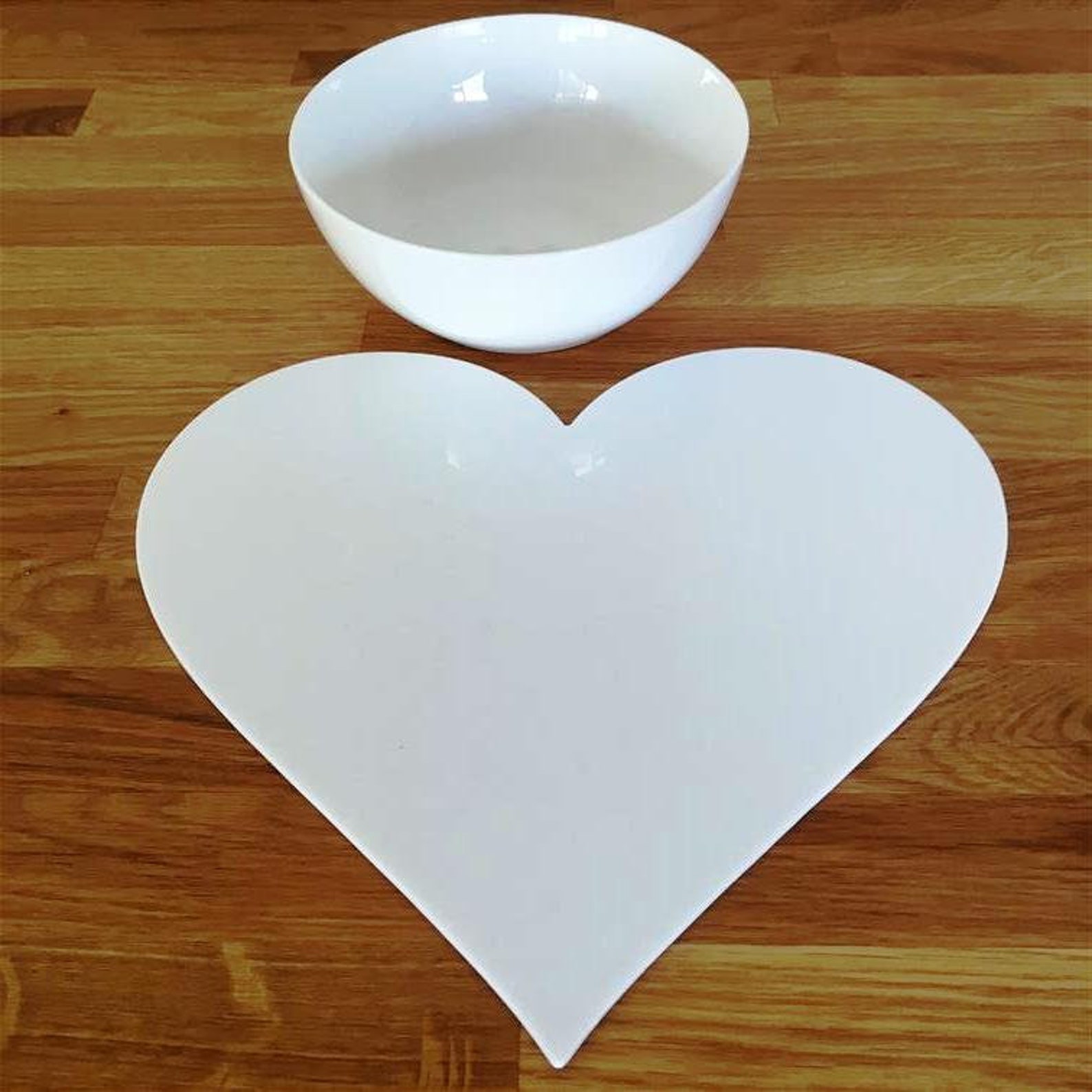 Heart Shaped Placemat Set White Etsy