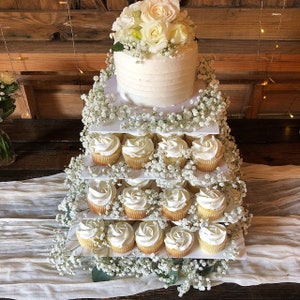 Multi Tier Acrylic Square Cake Stand for Weddings & Celebrations (Bespoke Styles/Shapes/Colours Made)