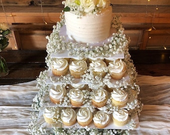 Multi Tier Acrylic Square Cake Stand for Weddings & Celebrations (Bespoke Styles/Shapes/Colours Made)