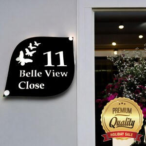 Butterfly Design Rectangular House Name Signs - Many Colours & Sizes (Custom Signs Made)