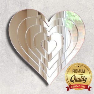 Décoration murale miroir acrylique coeur infini - nombreuses options de tailles et de couleurs (articles sur mesure fabriqués)