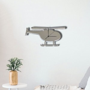 Helicopter Acrylic Clock – Many Colours Available (Bespoke Shapes and Sizes Made)