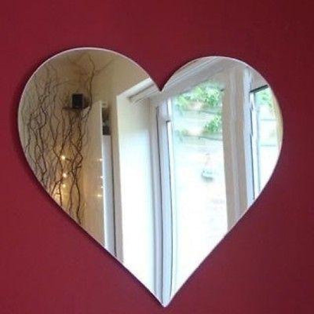 Large Heart Shaped Mirror Shaped Acrylic Mirrors Several Etsy