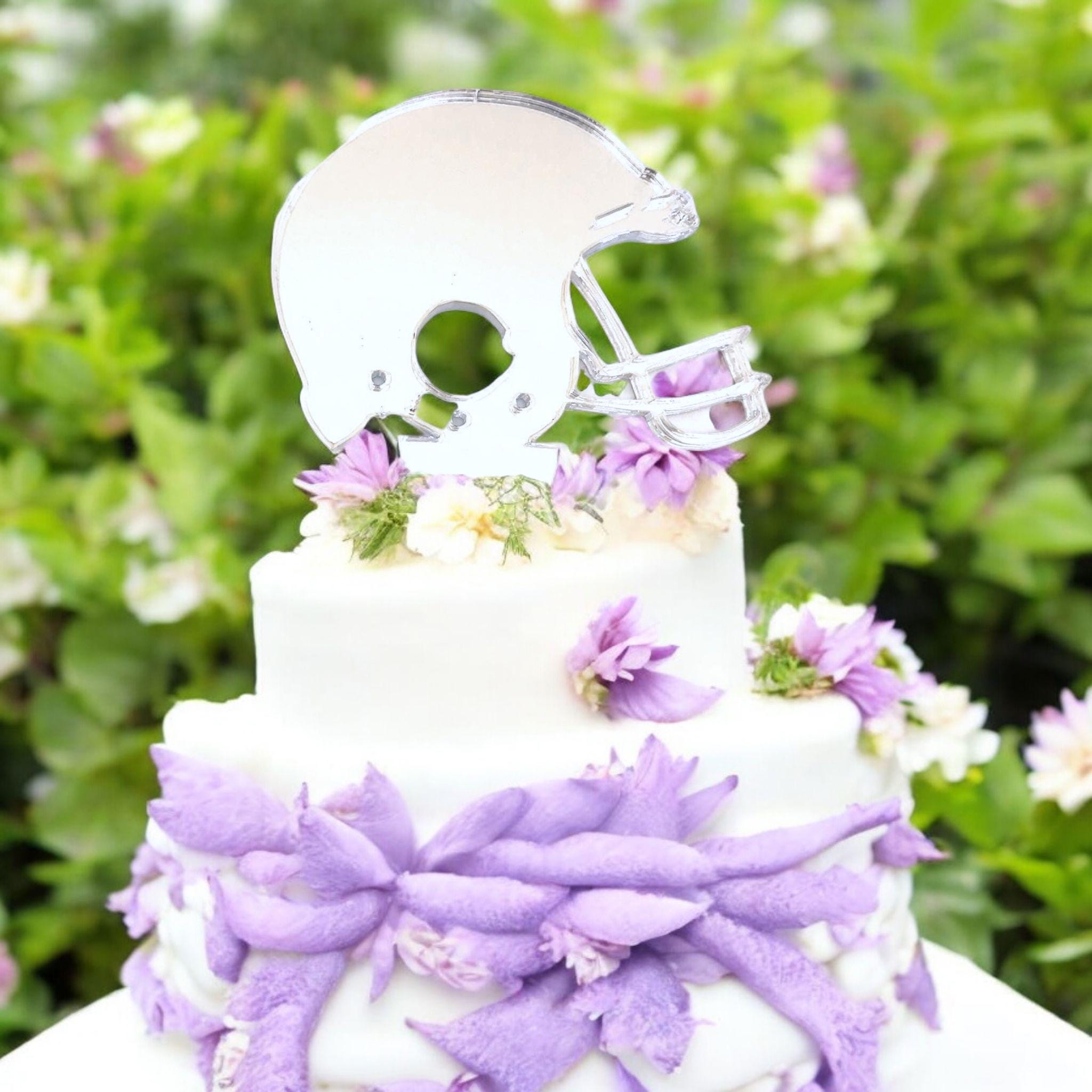 American Football Helmet Shaped Cake Toppers, Colours, Custom Shapes, Sizes & Engraving