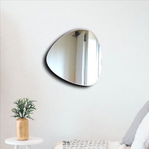 Triangular Pebble Large Acrylic Mirror Wall Art -  (Custom Sizes, Shapes and Colours)