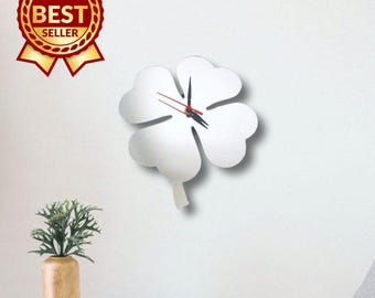 Glückliche vierblättrige Kleeblatt-Acryl-Uhr - Viele Farben verfügbar (maßgefertigte Formen und Größen)