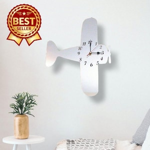 Bi Plane Acrylic Clock - Many Colours Available (Bespoke Shapes and Sizes Made)