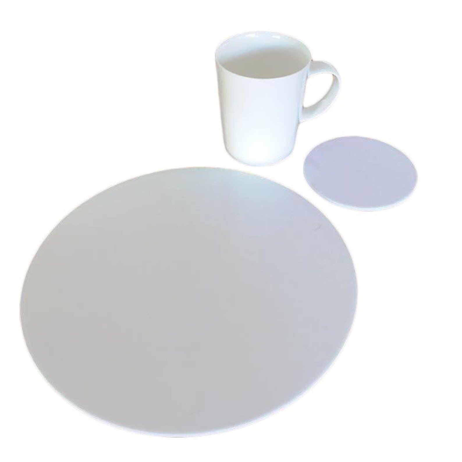 Round Placemat and Coaster Set White Etsy