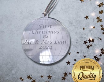 Personalised Disco Ball Decoration - 10cm, plain or personalised engraving (Bespoke Shapes and Sizes Made)