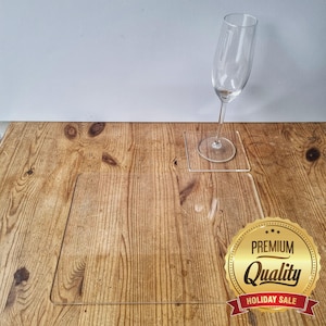 Placemats & Coasters, Rectangle Shaped - Clear Acrylic (Custom Sizes, Colours, Shapes)