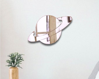 Grand miroir acrylique Saturn Art mural - Nombreuses options de taille (articles personnalisés sur mesure fabriqués)