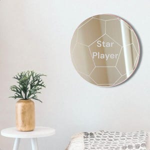 Personalisierte Fußball Acryl Spiegel Wandkunst: Fußball Dekor