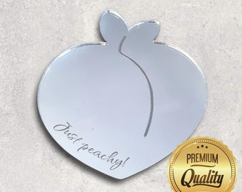 Peach Acrylic Mirror Wall Art: Personalized Engraving Available