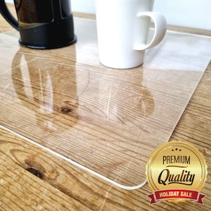 Protège-plans de travail en acrylique transparent - Gravure simple ou personnalisée (tailles, couleurs, formes personnalisées)