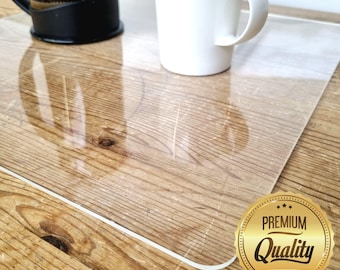 Acrylic Clear Worktop Savers - Plain or personalised engraving (Custom Sizes, Colours, Shapes)