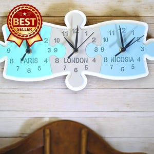 Personalisierte Zeitzonen Uhr: Benutzerdefinierte Familie & Freunde Acryluhr