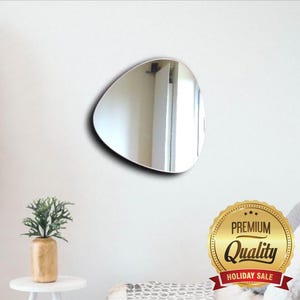 Triangular Pebble Large Acrylic Mirror Wall Art -  (Custom Sizes, Shapes and Colours)