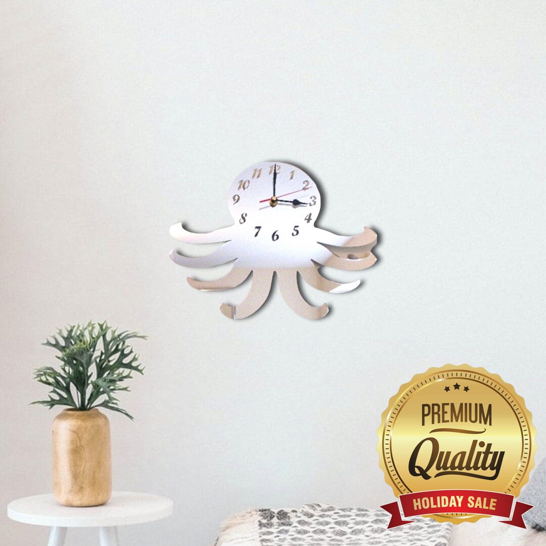 Octopus Timer Octopus Acrylic Clock – Many Colours Available (bespoke Shapes and ...