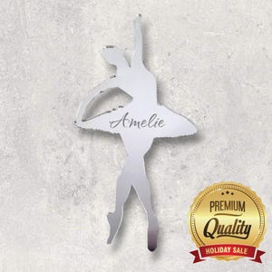 Arte de pared con espejo acrílico de bailarina: muchas opciones de tamaño/color y grabado personalizado (artículos hechos a medida)