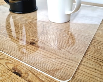 Acrylic Clear Worktop Savers - Bespoke Size Table Protectors