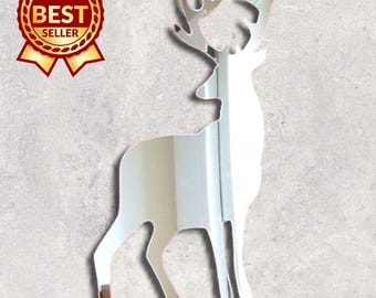 Stag Acrylic Mirror Wall Art - Many Size and Colour Options (Bespoke Items Made)