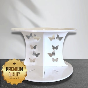 Round Cake Stand / Cake Seperator / Cake Raiser with Butterfly Pillars - Custom Sizes and Heights