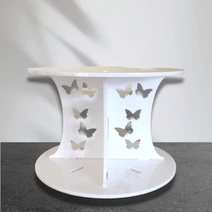 Round or Square Cake Stand/Separator with Butterfly Pillars - Many Colour & Size Options (Bespoke Made)