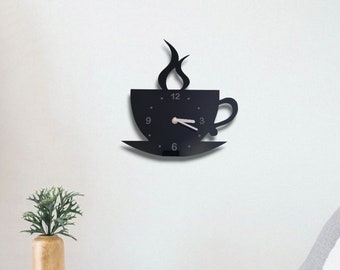 Coffee/Tea Cup Acrylic Clock - Many Colours Available (Bespoke Shapes and Sizes Made)