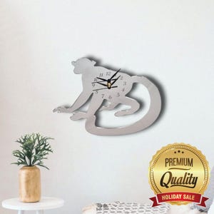 Monkey Acrylic Clock - Many Colours Available (Bespoke Shapes and Sizes Made)