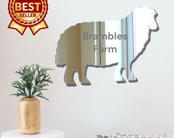 Large Sheep Acrylic Mirror Wall Art - Personalized Engraving