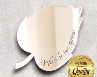 Leaf Acrylic Mirror Wall Art: Personalized Engraving Options