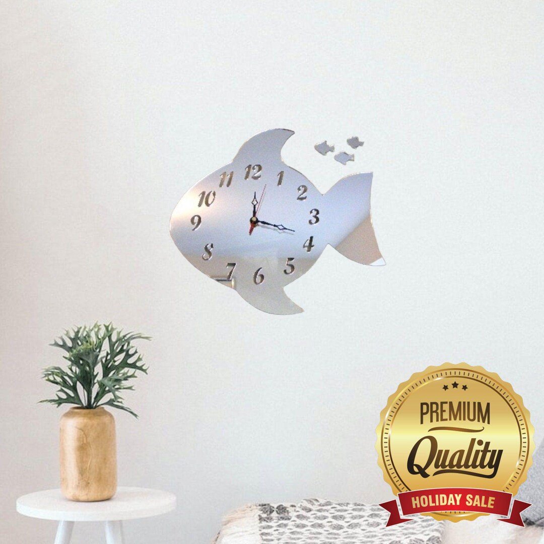 Fish Acrylic Clock – Many Colours Available (bespoke Shapes and Sizes ...