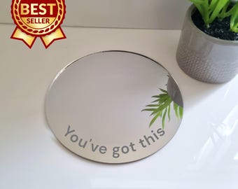 Round Acrylic Mirror Wall Art: Personalized Engraving Options