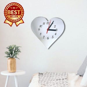 Heart Acrylic Clock – Many Colours Available (Bespoke Shapes and Sizes Made)