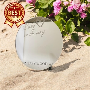 Personalized Baby Announcement Mirror with Stand