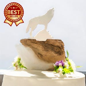Cake Topper Wolf Form, Farben, Formen & Gravur nach Wunsch