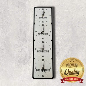 Personalized Time Zone Clock: Family & Friends Names, Custom Sizes