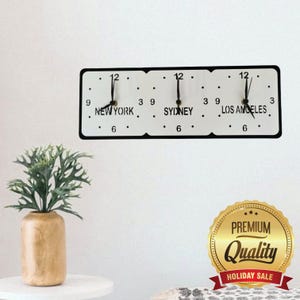 Personlig klocka med tre tidszoner: Familj, vänner och ortsnamn