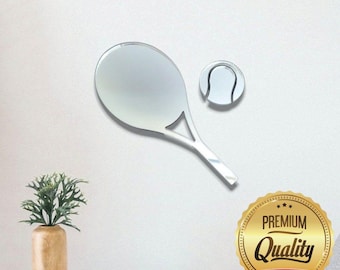 Acrylic Tennis Racket & Ball Mirror Wall Art