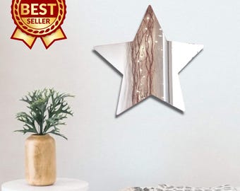 Star Large Acrylic Mirror Wall Art -  (Custom Sizes, Shapes and Colours)