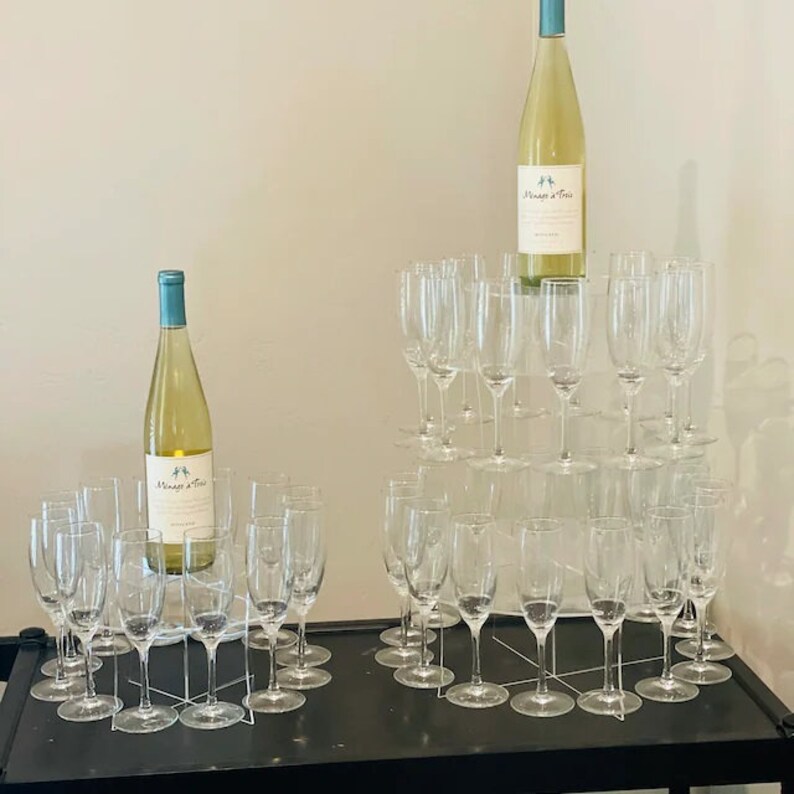 Champagne Flute Glasses Display Stands Available in 2 Sizes Etsy