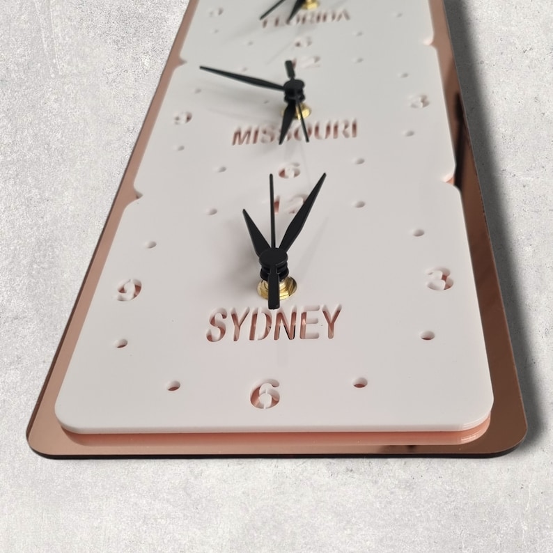 Family, Friends & Place Names, Time Zone Vertical Clock rectangular