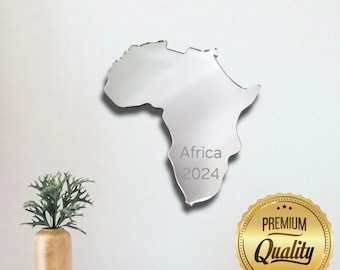 Africa Map Acrylic Mirror: Personalized Wall Art Decor