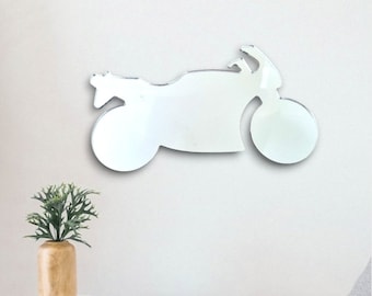 Motorbike Large Acrylic Mirror Wall Art - Many Size Options (Bespoke Personalised Items Made)