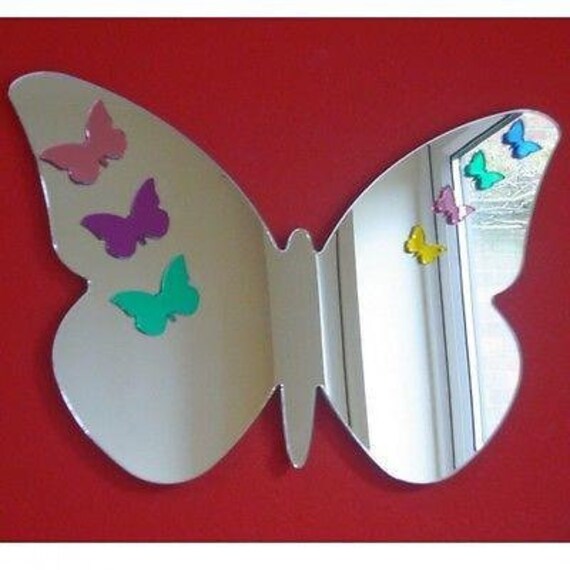 Patterned Butterfly Shaped Acrylic Mirrors 